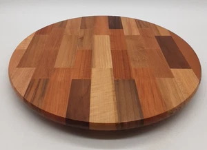 Vintage Marquetry Wooden Lazy Susan Turntable Octagon 16 inch dia - Picture 1 of 7