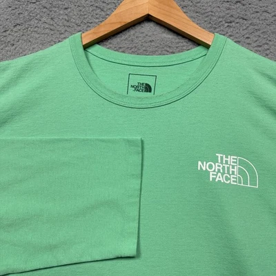 Camiseta manga larga North Face logotipo para hombre 2XL XXL verde gráfico camiseta *LEER Foto 1 de 4