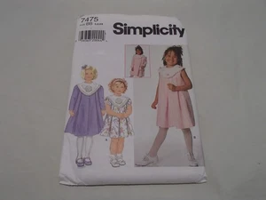 Simplicity 7475 Girls Dress & Coat Pattern Sizes 5 6 6x - Picture 1 of 6