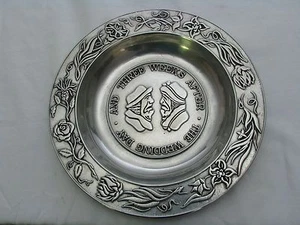 Wilton Armetale Plate Before Wedding, Three Weeks After, 1972 Columbia PA - Picture 1 of 5