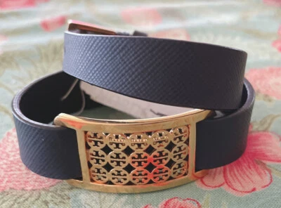 Tory Burch 'Kinsley' логотип табличка кожаный надежном браслет, темно-синий, новый с Ярлыками - Изображение 1 из 4