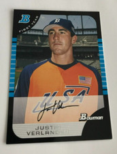 2005 Bowman First Year JUSTIN VERLANDER Tigers BDP129- AUTO - FREE SHIPPING