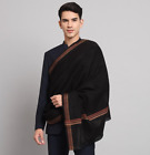 Men's Woolen Winter Dhariwal Lohi Shawl Scarf Scarves Black Throw 50" X 100"