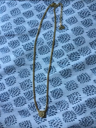 Autentica Collana Firmata Christian Dior Placcata Oro con Ciondolo Cristallo Trasparente