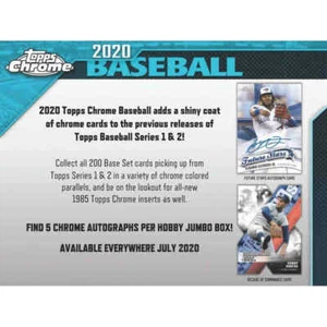 2020 TOPPS CHROME BASEBALL JUMBO - HOBBY Box Factory Sealed 20TOBC-J - Picture 1 of 1