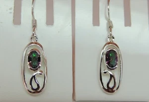 Classy 1,0 Carat Mystik Topaz Earrings 925 Silver Earrings Edelstiensch - Picture 1 of 9