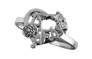 925 Sterling Silver Rose Quince "15" Anos Heart Ring (06) - Size 8 - Picture 1 of 2