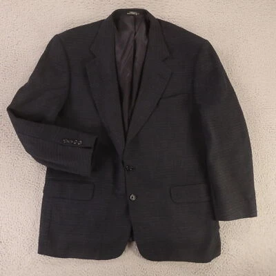 Blazer De Colección Chaqueta Stafford XL Azul Pata de Gallo Micro Cuadros 100% Lana EE. UU. 46R Foto 1 de 4
