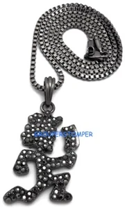 Juggalo Necklace New Crystal Rhinestone Pendant with 24 Inch Box Chain Insane - Bild 1 von 3