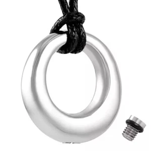 Circle Infinity Keepsake Heart Cremation Urn Pendant Ashes Necklace Funeral UK - Picture 1 of 3