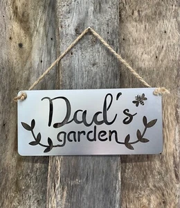 PAPAS GARTENSCHILD METALL STAHL HÄNGETAFEL VATER PAPA GÄRTNER DEKO GESCHENK - Bild 1 von 4