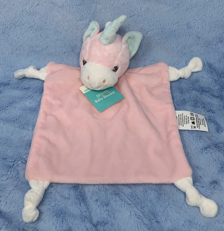 Dan Dee Pink Lovey Rattle Unicorn Security Baby Blanket DanDee Shower Gift