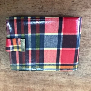 Vintage Plaid Vinyl Bi-fold Wallet - Picture 1 of 10