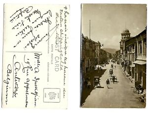 MALAYA PENANG 1921 Beach Street, Penang RPPC, nach Belgien geschickt