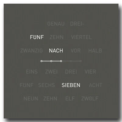 Wortuhr LISA - Nickel - orig. Kellys Finest - Uhr mit Worten - Bild 1 von 4