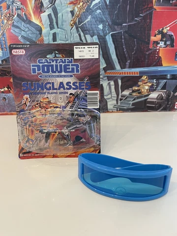 Vintage 1987 Mattel Nasta CAPTAIN POWER SUNGLASSES Toy NIP Open Package Cover