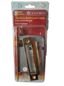 Bathroom Mortice Door Lock in Brass 3"/75mm Reversible Bolt 5mm Follower - Picture 1 of 2