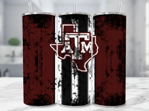 Texas A&M Aggies College Football Stainless Steel Tumbler 20 Oz Grunge - Picture 1 of 4