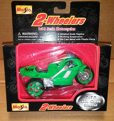 MAISTO 2 Ruedas - Escala 1/18 Motocicleta Verde Honda NR Sport Bike Réplica Foto 1 de 3