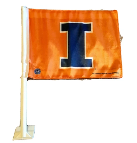 University of Illinois Fighting Illini NCAA 11X14 Window Mount 2-Sided Car Flag Cover