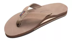 Hombre Arco Iris Cuero Doble Capa Correa Ancha con Arco 302ALTS Marrón Oscuro Nuevo - Imagen 1 de 6
