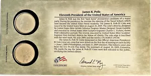 James K Polk 2009 dólar presidencial primer día cubierta P31 sellado como nuevo KJS - Imagen 1 de 2