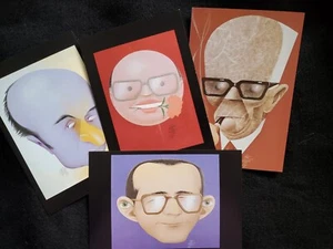 Italian Politicians Postcard by P. Garretto Exhibition Brescia Italy 1984, set 4 - Picture 1 of 9