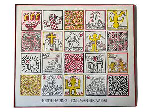 vintage Keith Haring ‘One Man Show’ print framed