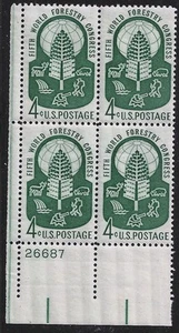 US Scott #1156, Plate Block #26687 1960 World Forestry 4c FVF MNH Lower Left - Picture 1 of 1