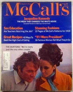 McCALL'S MAGAZINE January 1968 ELIZABETH TAYLOR & RICHARD BURTON Jackie Kennedy - Imagen 1 de 4
