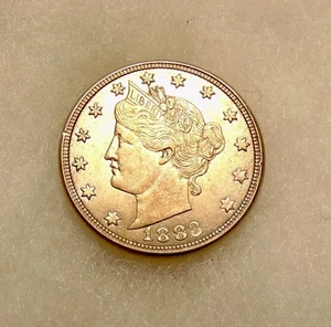 1883 (WITH CENTS) Liberty Head Nickel  - Better Date - Very Pretty AU+ Coin - Picture 1 of 4