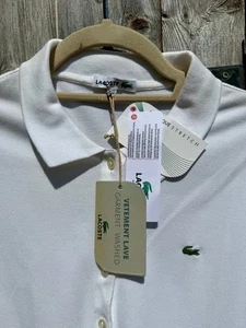 Vintage Woman’s Lacoste Cotton White Three Button Polo Dress Size 42 - Picture 1 of 3