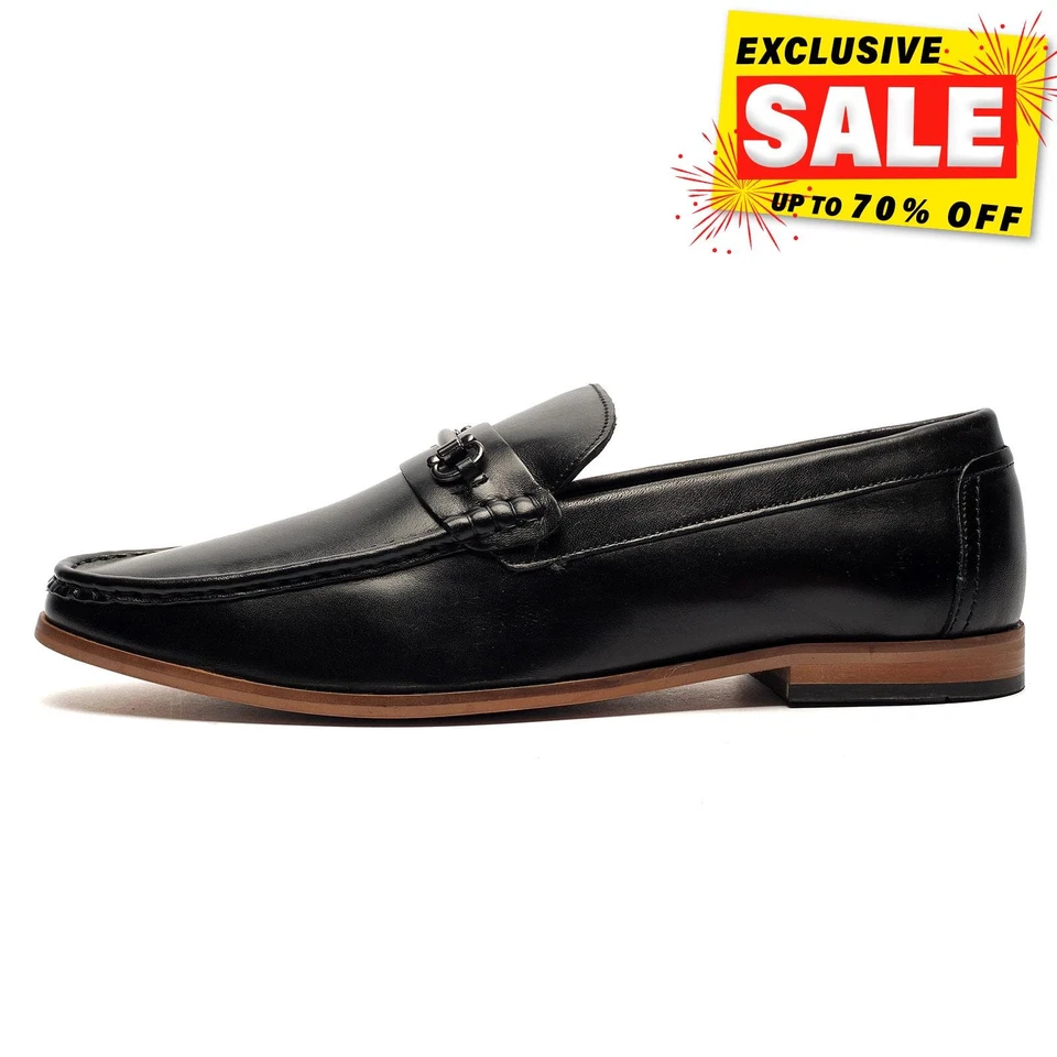 Roamers Burnham Cuero Hombre Vestido Casual Moda sin Cordones Elegante Negra - Imagen 1 de 1