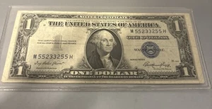 1935E $1 RADAR Silver Certificate VF Free Shipping 55233255 Fancy Serial - Picture 1 of 2