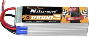 3S Lipo Battery 22.2v  10000mAh 100C RC Battery Soft Case EC5 Plug Compatible - Picture 1 of 6