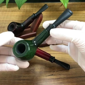 Handmade Wooden Billiard Smoking Pipes Straight Stem Tobacco Pipes 9mm Filter - Bild 1 von 10