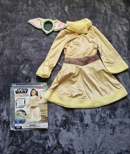 Girls' Star Wars Grogu baby Yoda Halloween Costume/ dress & headband Size M 8/10 - Picture 1 of 5