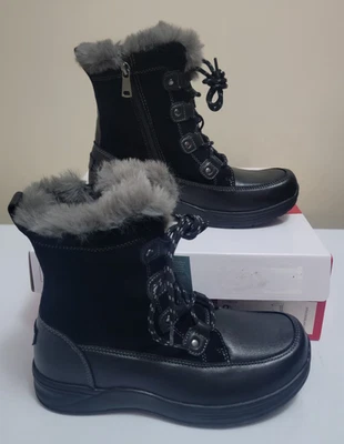NUEVO EN CAJA Botas de Cuero Propet Dulcie Para Mujer Talla 8M Negro Invierno Scothguard WFA026S Foto 1 de 4