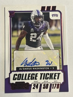 2021 Panini Contenders Draft Picks - Autographs Ar’Darius Washington #289 - Image 1 of 2