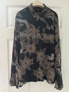 Men’s Allsaints Long Sleeved Patterned Shirt Uk Medium - Picture 1 of 4