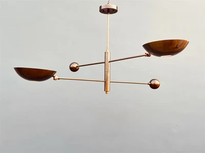 2 Pendant Light Antique Brass Sputnik Chandelier Light Mid Century Brass Modern - Image 1 of 4