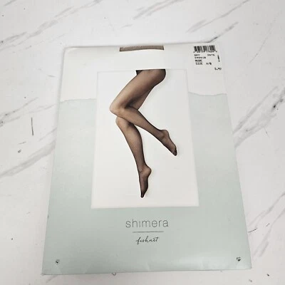 Shimera Jet Beige Fishnet Tights Size A/B Sheer Net Hosiery Neutral Nude Mesh - Image 1 of 4
