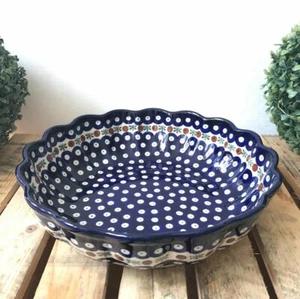 BOLESLAWIEC BUNZLAUER CUENCO DE CERÁMICA, CUENCO 27 CM DE POLOS NUEVO PINTADO A MANO - Imagen 1 de 5