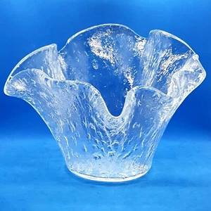 Schweres klares Kunstglas - Champagner Wein Kühler Eiskübel - gekräuseltes Taschentuch - Bild 1 von 6