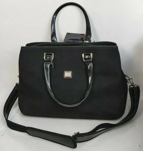 DVF Diane Von Furstenberg Canvas Business Case 18" Black with Removable Strap - Picture 1 of 10