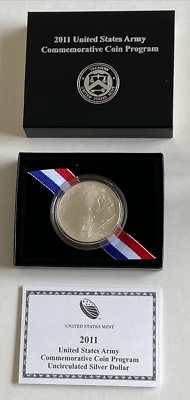 2011 S  US Army US Mint Commerative Unc. Silver Dollar - Free Shipping - Image 1 of 3