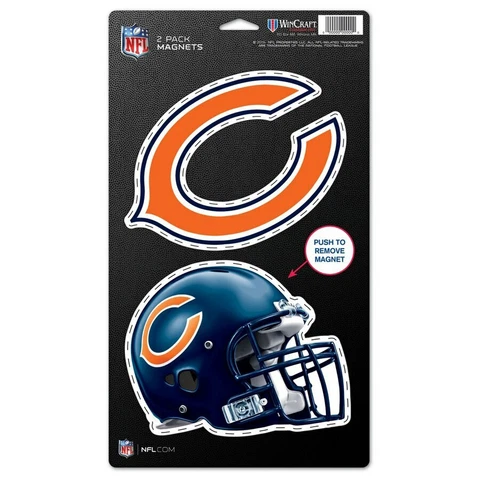 NFL Chicago Bears Magnet 2 Pack Wincraft 5 x 9 Sheet Made In USA Cover