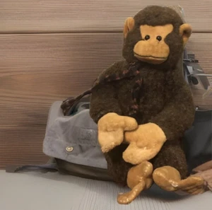 Boyds Collection JB Bean Serie brauner Affe Plüsch Vintage nicht mehr produziert karierter Schal - Bild 1 von 9