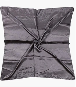 Large Square Satin Scarf Silk Feel Head Neck Wrap Solid Color Scarves Shawl 35" - Picture 1 of 37