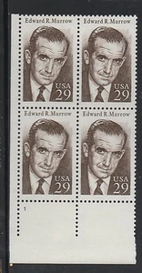 ALLYS STAMPS US Plate Block Scott #2812 29c Edward R. Murrow [4] MNH F/VF [STK] - Picture 1 of 1